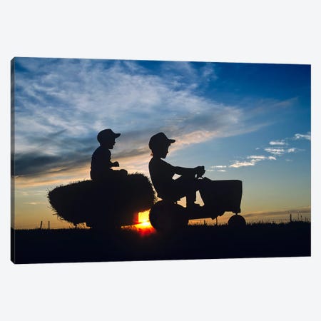 Helping With The Chores On The Farm Canvas Print #RVD35} by Dave Reede Canvas Wall Art