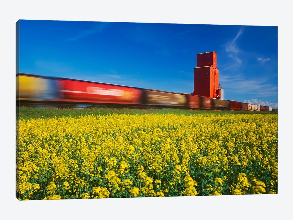Rail Cars On The Move by Dave Reede 1-piece Canvas Art Print