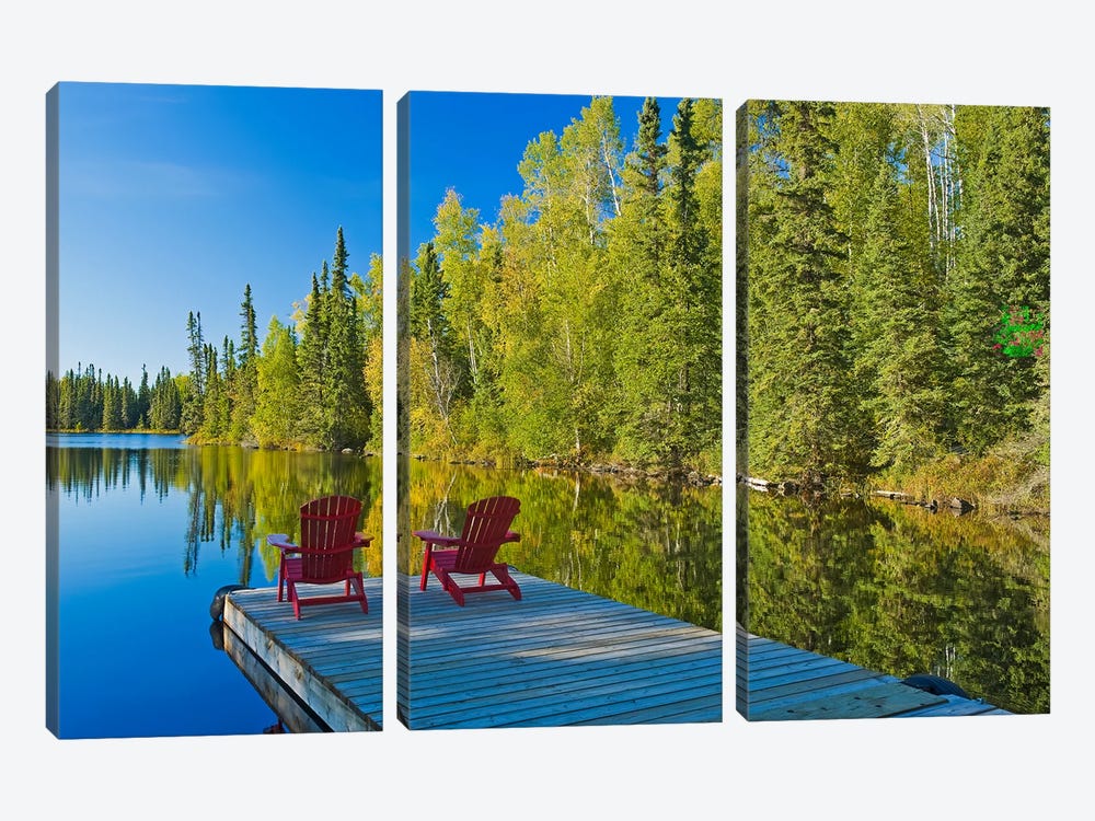 Relaxing On The Dock by Dave Reede 3-piece Canvas Wall Art