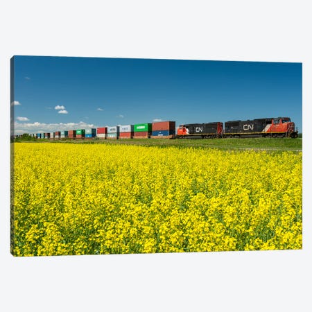 Shipping Containers On The Move Canvas Print #RVD61} by Dave Reede Canvas Wall Art
