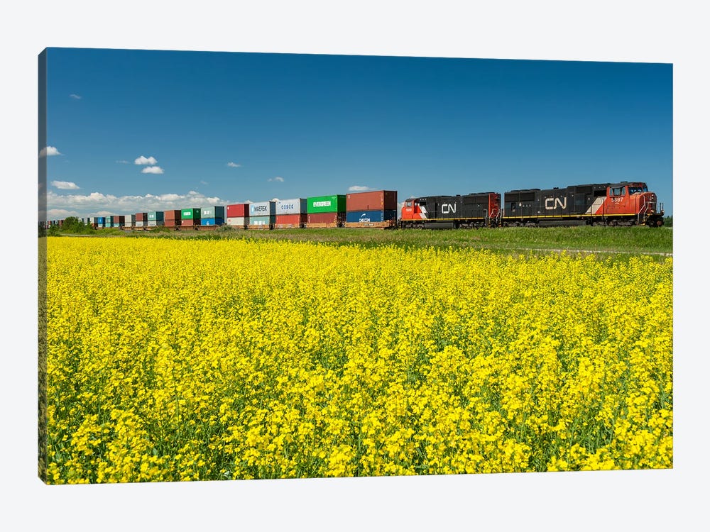Shipping Containers On The Move by Dave Reede 1-piece Canvas Art Print