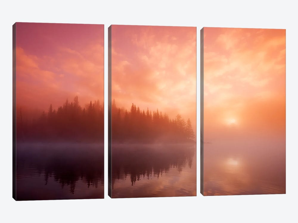 Sunrise Over Misty Lake by Dave Reede 3-piece Canvas Artwork