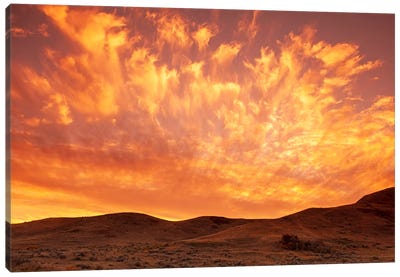 Sunset Over The Badlands Canvas Art Print - Badlands National Park Art