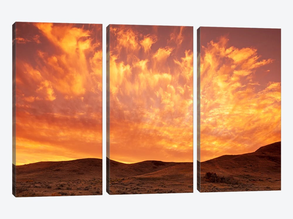 Sunset Over The Badlands by Dave Reede 3-piece Canvas Artwork