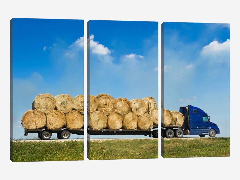 Trucking The Bales by Dave Reede 3-piece Canvas Art