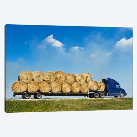 Trucking The Bales Canvas Print #RVD80} by Dave Reede Canvas Wall Art