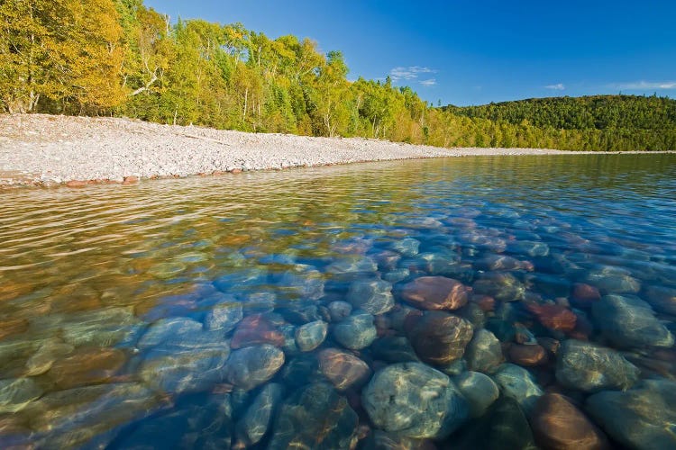 Weathered Rocks Along Lake