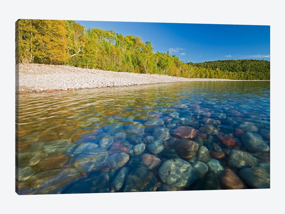 Weathered Rocks Along Lake by Dave Reede 1-piece Canvas Artwork