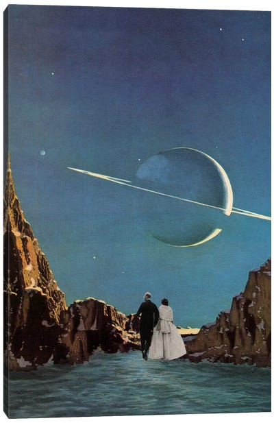 Plateaux Canvas Art Print - Sci-Fi Planet Art