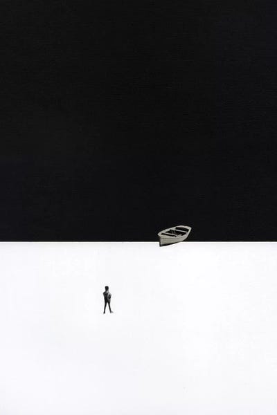 Large Black & White Art - Canvas Prints: Ashore by Richard Vergez