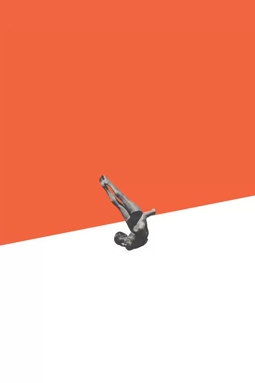 Diver Orange by Richard Vergez wall art