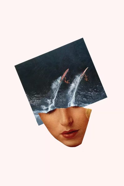 Surf Up by Richard Vergez framed canvas print