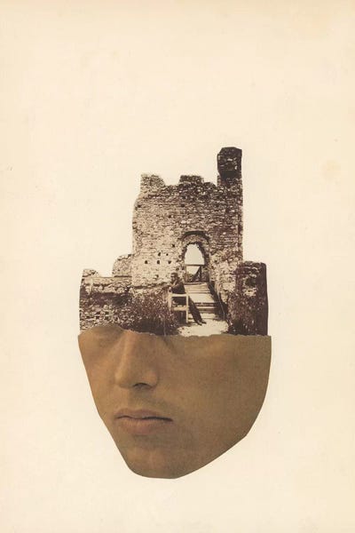 Head Stone by Richard Vergez framed canvas print