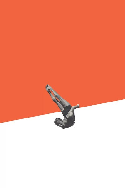 Diver (Orange) by Richard Vergez acrylic art print