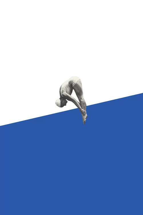 Diver (Blue) by Richard Vergez canvas print