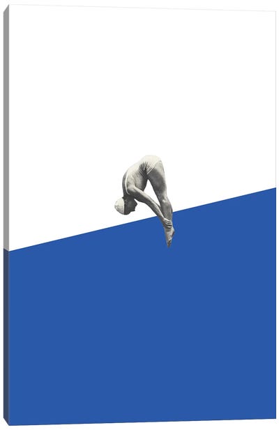 Diver (Blue) Canvas Art Print - Gymnastics