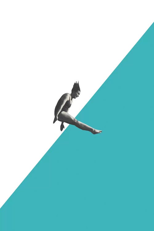 Diver (Torquoise) by Richard Vergez canvas print