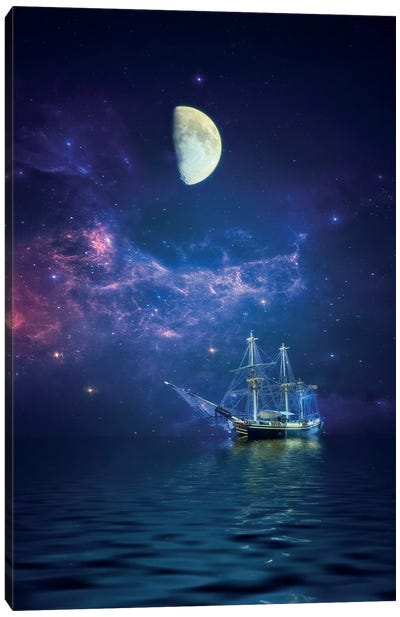 By Way Of The Moon And Stars Canvas Art Print