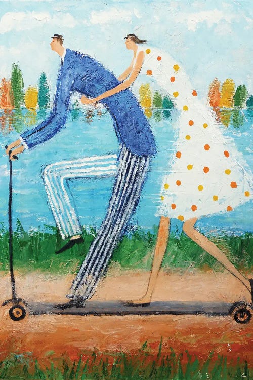 On The Kick Scooter by Gia Revazi wall art
