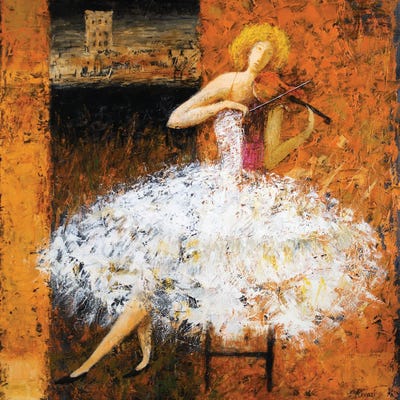 Play Violin by Gia Revazi framed wall art