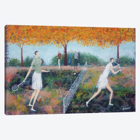 Playing Tennis Canvas Print #RVZ24} by Gia Revazi Canvas Art Print
