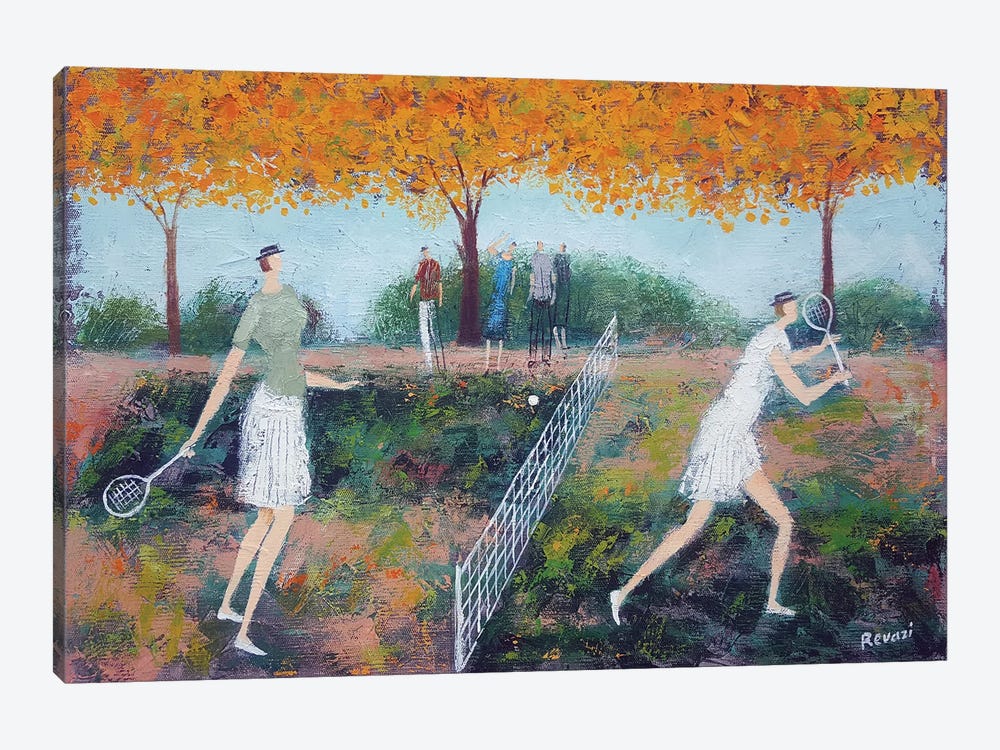 Playing Tennis by Gia Revazi 1-piece Canvas Artwork