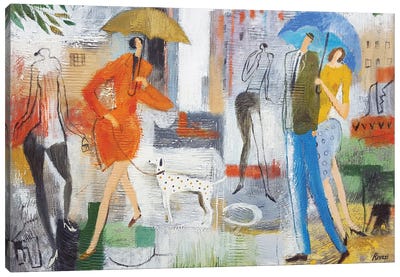 Rainy City Canvas Art Print - Gia Revazi