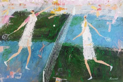 Tennis by Gia Revazi framed canvas print