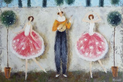 Clown And Ballerinas by Gia Revazi art print