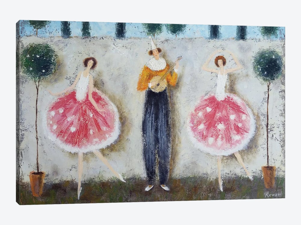 Clown And Ballerinas by Gia Revazi 1-piece Canvas Art