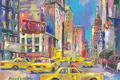 New York Taxi by Richard Wallich framed canvas print