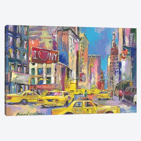 New York Taxi Canvas Print #RWA122} by Richard Wallich Art Print