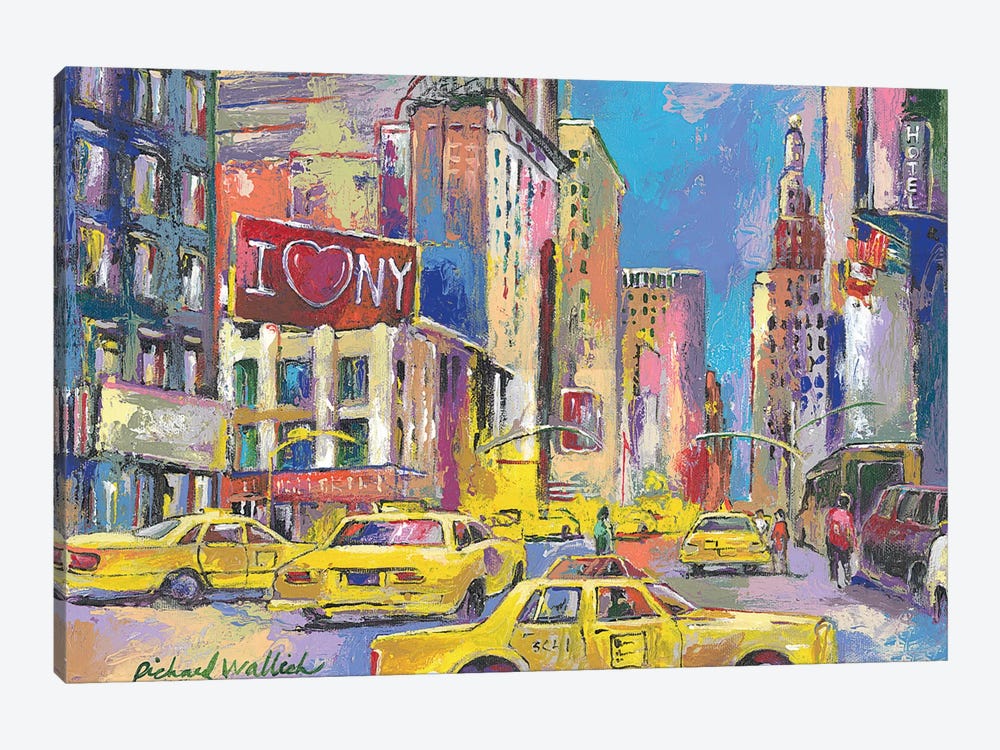 New York Taxi by Richard Wallich 1-piece Canvas Wall Art