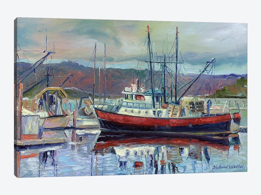 Red Boat by Richard Wallich 1-piece Canvas Print