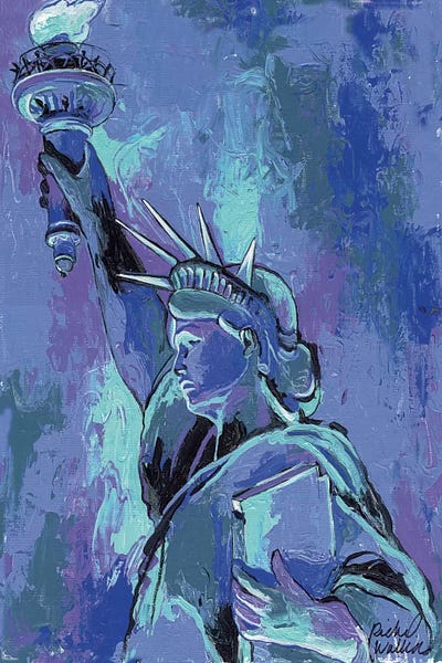 Sculpture & Statue Art - Canvas Prints: Statue Of Liberty II by Richard Wallich