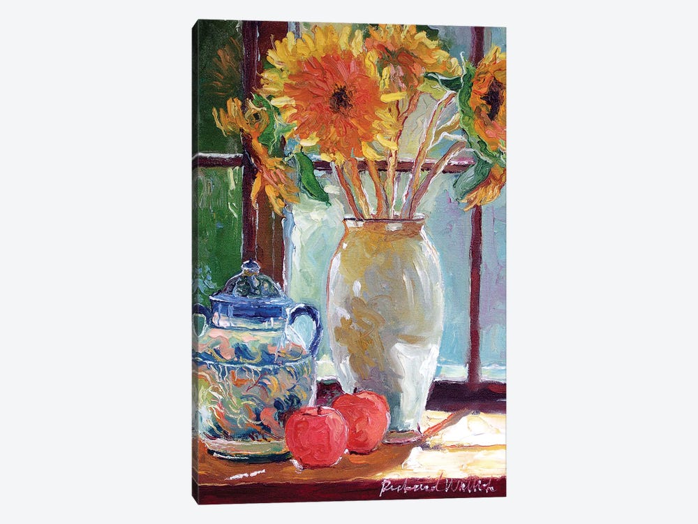 Sunflowers In A Vase by Richard Wallich 1-piece Canvas Art Print