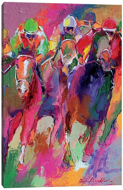 Race V Canvas Art Print - Horse Racing Art