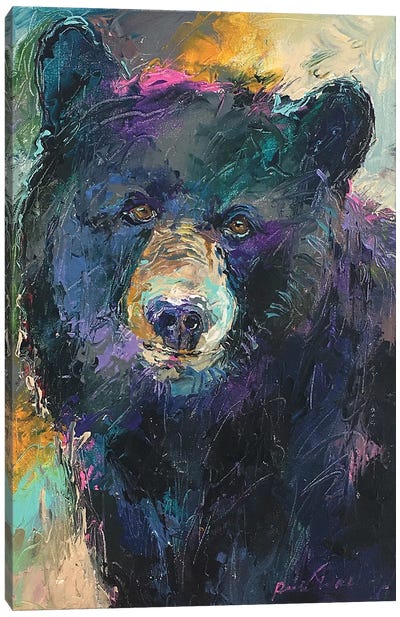 Art Bear Canvas Art Print - Black Bears