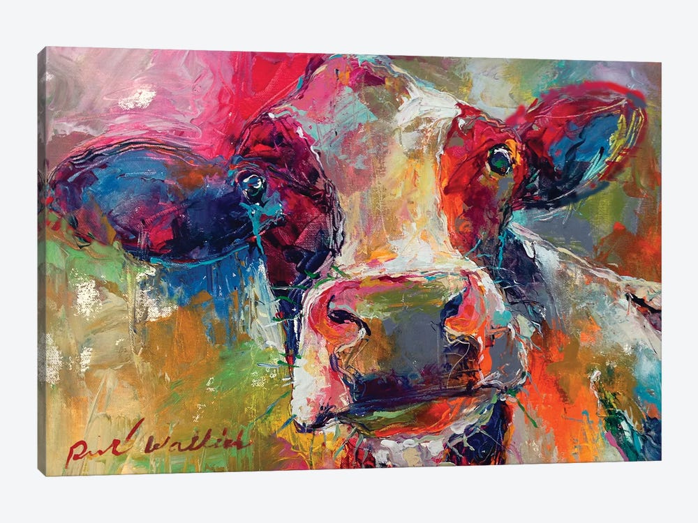 Art Cow by Richard Wallich 1-piece Canvas Artwork