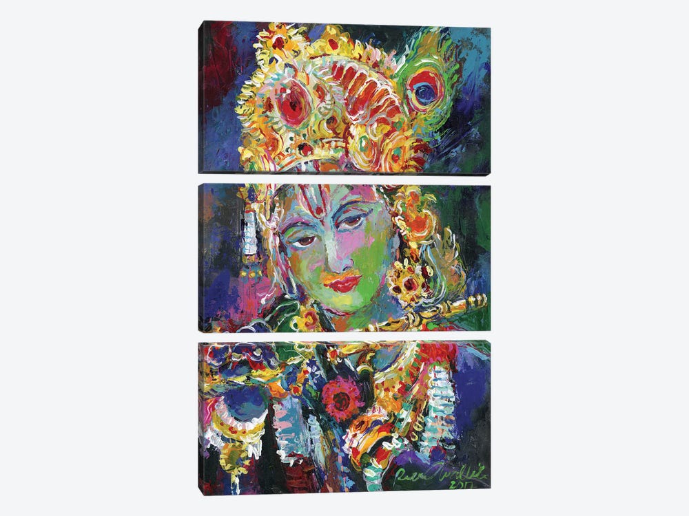 Krishna by Richard Wallich 3-piece Canvas Art Print