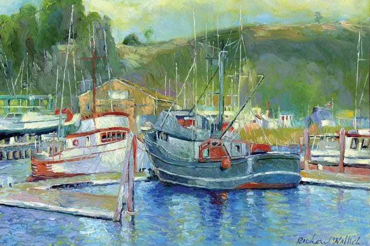 Fishing Boats On Oregon Coast II by Richard Wallich wall art