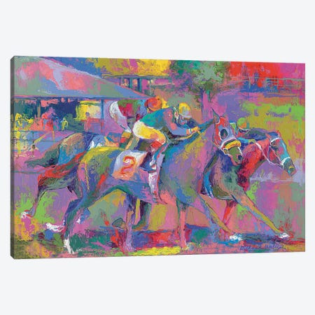 Horse Race I Canvas Print #RWA83} by Richard Wallich Canvas Art