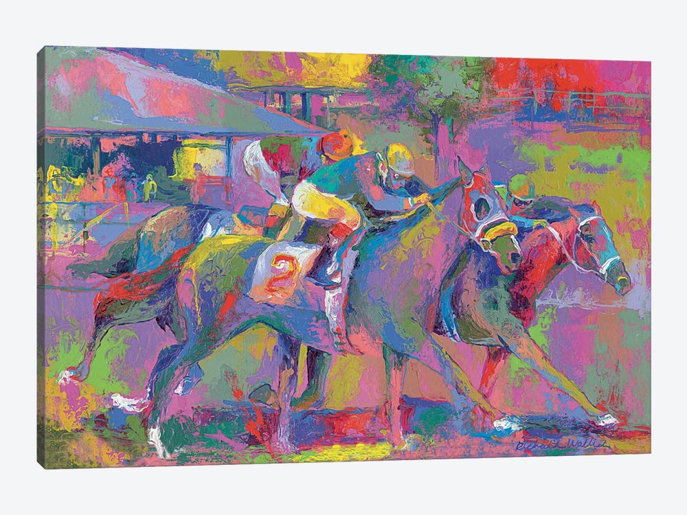 Horse Race I by Richard Wallich 1-piece Canvas Art Print