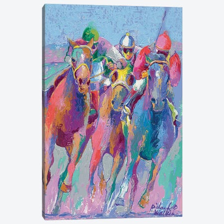 Horse Race II Canvas Print #RWA84} by Richard Wallich Canvas Art Print