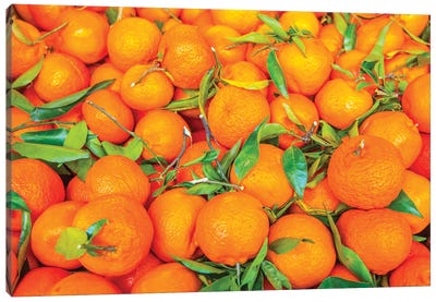 Oranges Displayed In Market In Shepherd'S Bush, London, U.K. Canvas Art Print - Orange Art