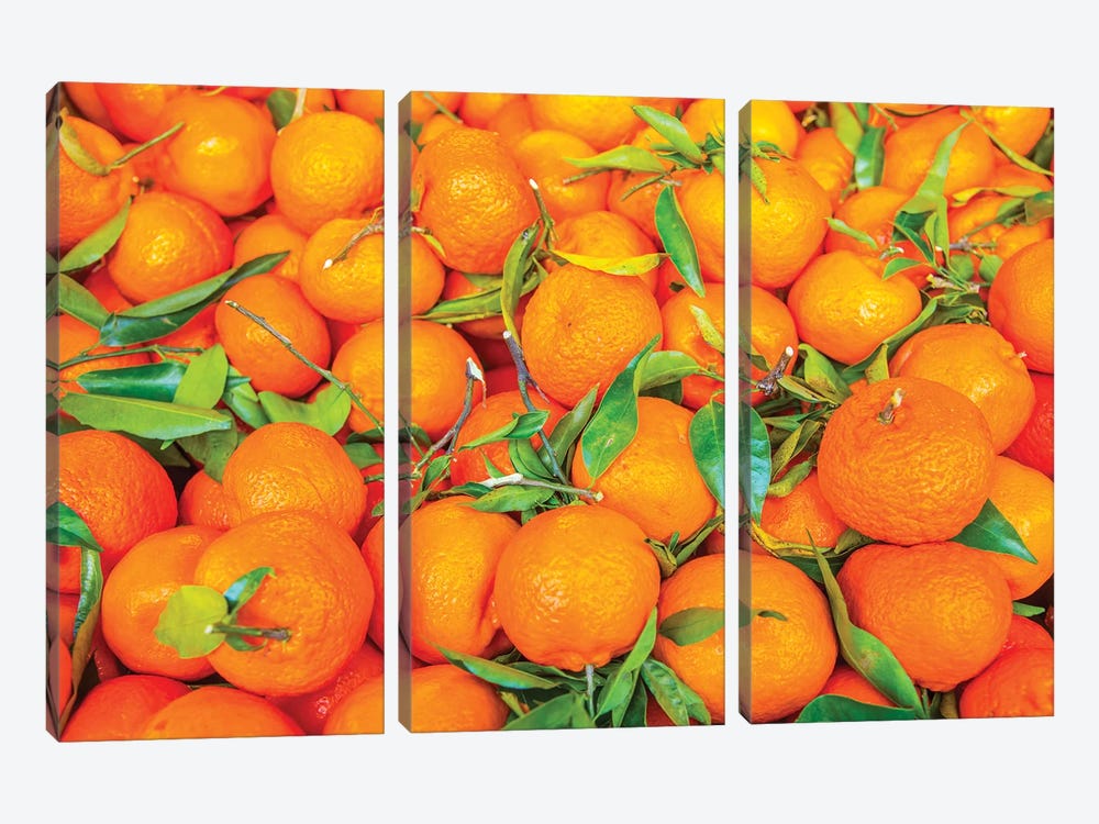 Oranges Displayed In Market In Shepherd'S Bush, London, U.K. by Richard Wright 3-piece Canvas Art Print