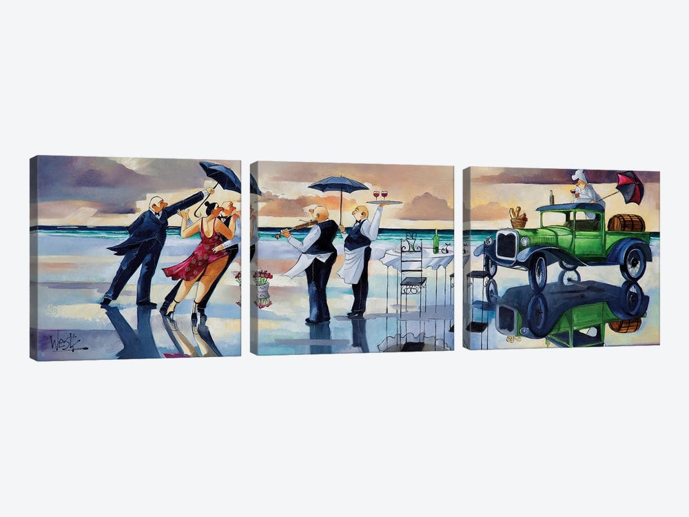 Date Night V by Ronald West 3-piece Canvas Wall Art