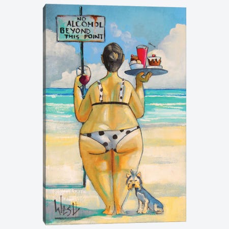 No Alcohol Beyond This Point Canvas Print #RWS2} by Ronald West Canvas Wall Art