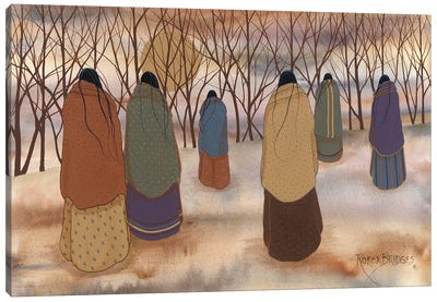 Women's Trail Canvas Art Print - Native American Décor