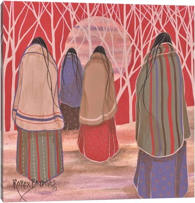 Red Trail Canvas Art Print - Native American Décor